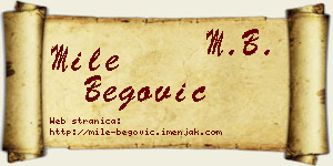 Mile Begović vizit kartica